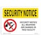 Signmission OSHA Security Sign, 10" Height, 14" Width, Rigid Plastic, All Weapons Are Banned, Landscape OS-SN-P-1014-L-11506 - alternate 1